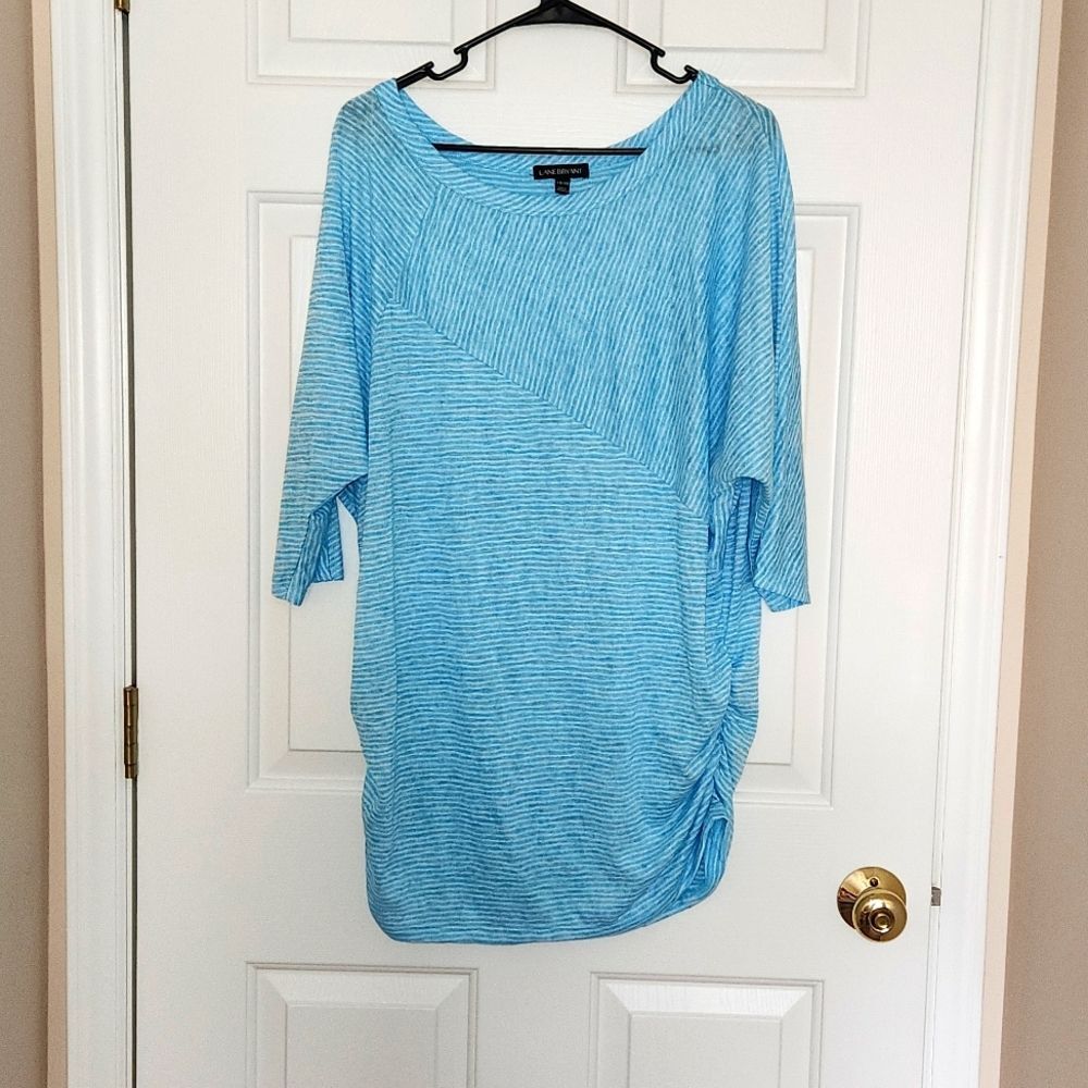 Lane Bryant Size 18/20 Blue and White striped top